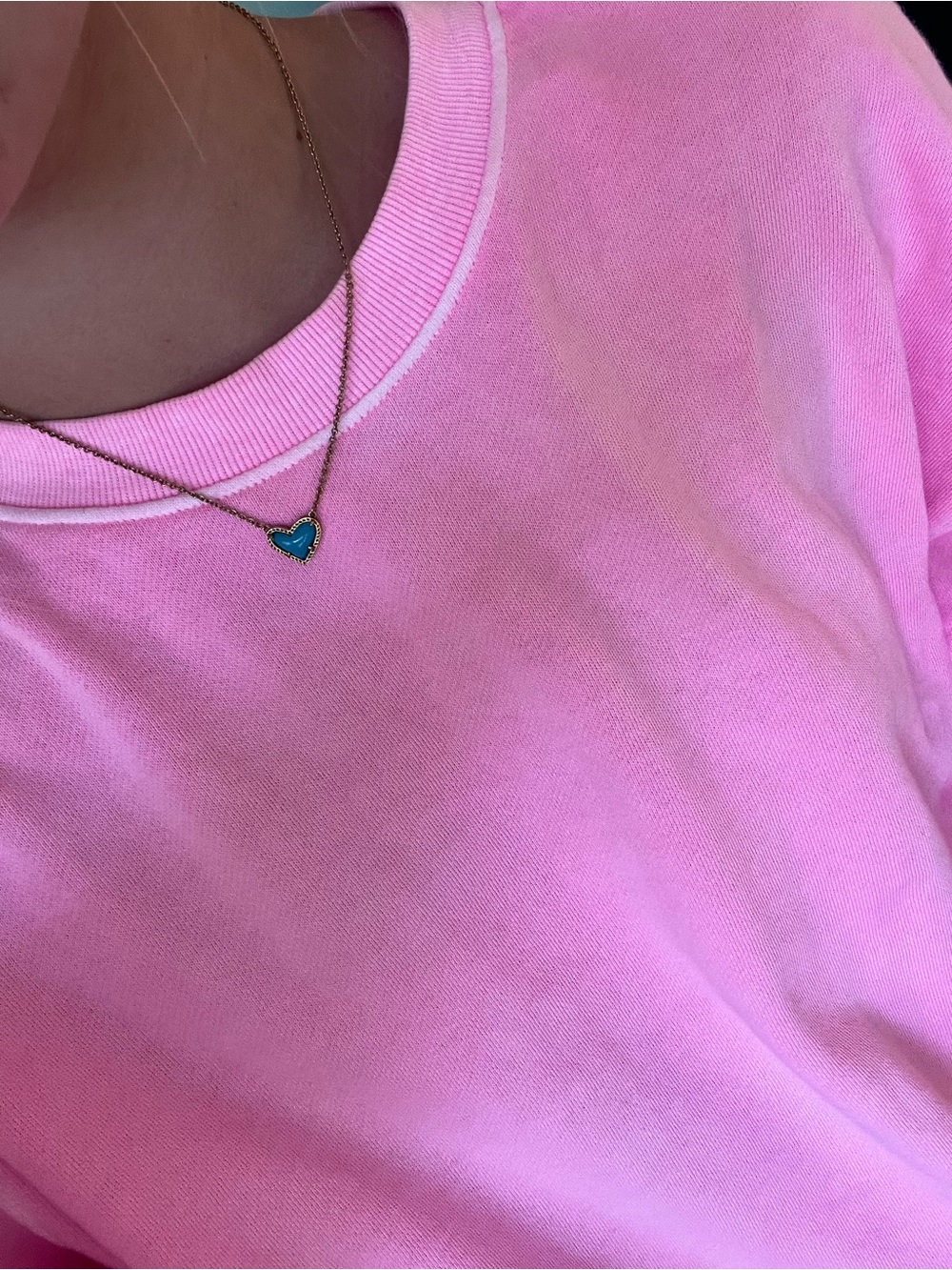 Kendra Scott Gold Heart Necklace with Turquoise Enamel